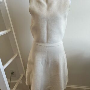 Theory Cream Textured Mini Dress